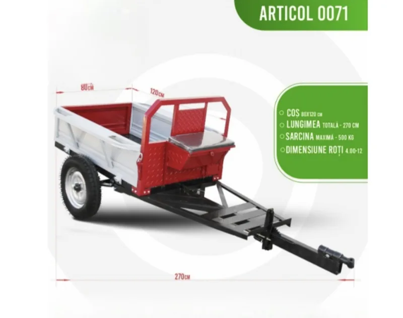 Remorca pentru motocultor Sigma 500 kg